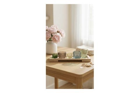 ÇOK RENKLİ AHŞAP MUMLUK MODERN DEKORATİF OBJE