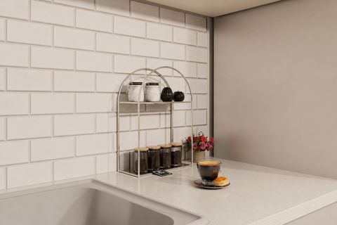 ARCO 2 KATLI METAL MASAÜSTÜ RAF, GÜMÜŞ