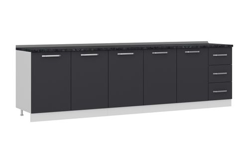 MİNAR 290 CM MUTFAK DOLABI BEYAZ ANTRASİT 290-A2-ALT MODÜL