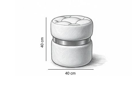 KAPİTONELİ YUVARLAK PUF, YEŞİL