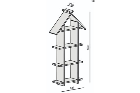 HOUSE KİTAPLIK, 135 CM, BEYAZ