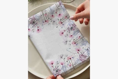 KIR ÇİÇEĞİ PAMUKLU DÖRT ADET PEÇETE