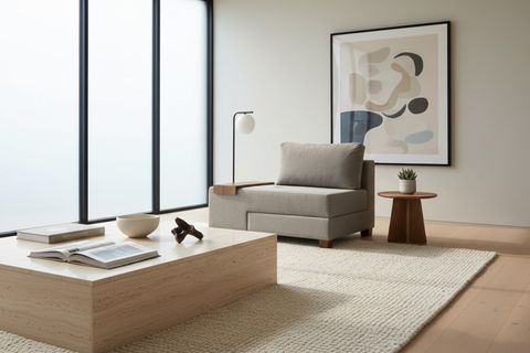 PERENNA YATAKLI TEKLİ KOLTUK, ŞÖNİL, GRİ, SOL