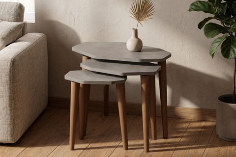 POLİ ZİGON SEHPA, BETON DESEN