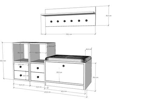BERA PORTMANTO, KAPAKLI ÇEKMECELİ PUFLU, PNR-PRT-1004