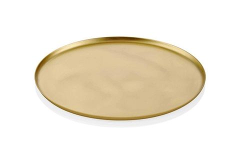 GOLD MAT SUNUMLUK DÜZ YUVARLAK SERVİS TEPSİSİ LONDON