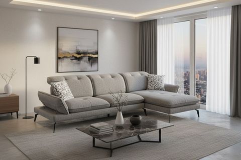 COSY KÖŞE KOLTUK, METAL AYAK, SAĞ KÖŞE, KÜL GRİ