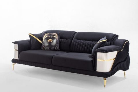 ZARAFET SİYAH KREM KOLTUK TAKIMI