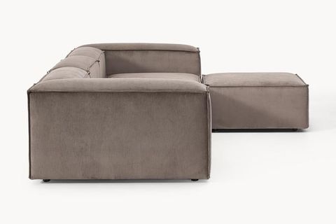 LENA FİTİLLİ KADİFE MODÜLER KÖŞE KOLTUK, KAHVERENGİ