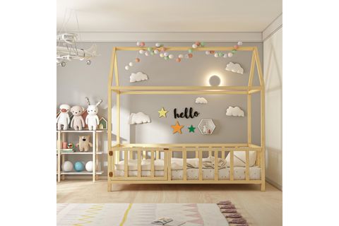 GİVAYO WOOD'S TEDDY MONTESSORİ KAPILI KARYOLA, ÇAM, 90X190