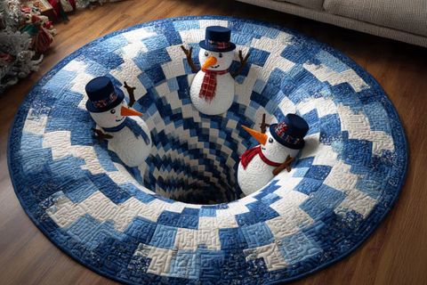 SNOWMAN YILBAŞI TEMALI HALI, 511 YNG 80X80CM