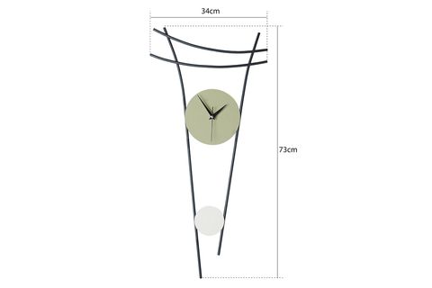 HEİT METAL DEKORATİF DUVAR SAATİ, 73-34 CM