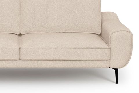 KLEM WOOLY KETEN ÜÇLÜ KOLTUK, SİYAH METAL AYAK, BEJ