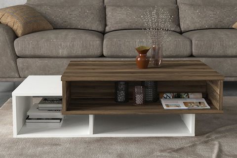 DEKORİSTER TAB ORTA SEHPA, BEYAZ CEVİZ