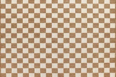 PERA HALI KAHVE VE BEYAZ DAMA DESENLİ SİSAL TARZI HALI FM04W 60X90 CM