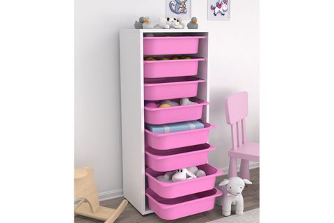 8 SEPETLİ PEMBE DOLAP ÇOK AMAÇLI DOLAP