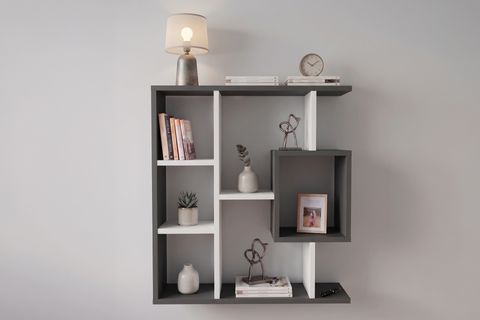 ENDA HOME YEGANE ÇİFT KULLANIMLI DUVAR RAFI BEYAZ-ANTRASİT