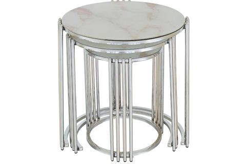 GÜMÜŞ AYAK  ZİGON SEHPA DESENLİ