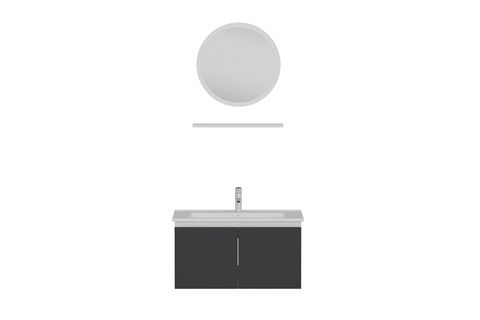 NİKA BANYO DOLABI 100CM AS2K 1YA1R ETJ BEYAZ ANTRASİT