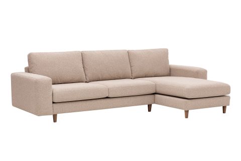 MERLİN MİNİ KÖŞE KOLTUK, CEVİZ AYAK, KALIN KOL, RECYCLED KUMAŞ, CAPPUCİNO