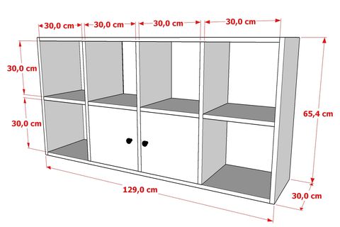 BKCONCEPT 2 KAPAKLI RAFLI KİTAPLIK, 130 CM, BEYAZ, KTP-1084