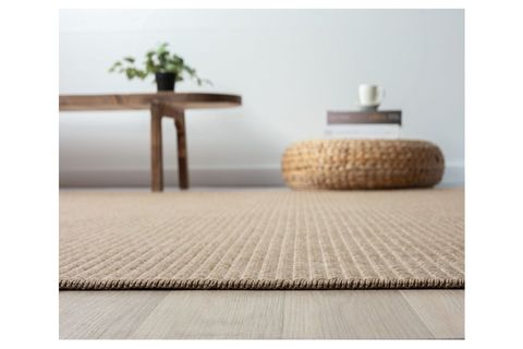 QUEEN SERİSİ JÜT HASIR GÖRÜNÜMLÜ DOKUMA MAKİNE HALISI, BEJ, 80X200, 672