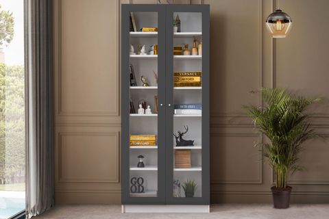 LOTUS KİTAPLIK, ANTRASİT, 2 KAPAKLI