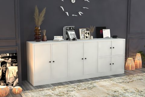 ASLI VİTRİN KNS-1087-Ç, DOLAPLI, BEYAZ, 195 CM