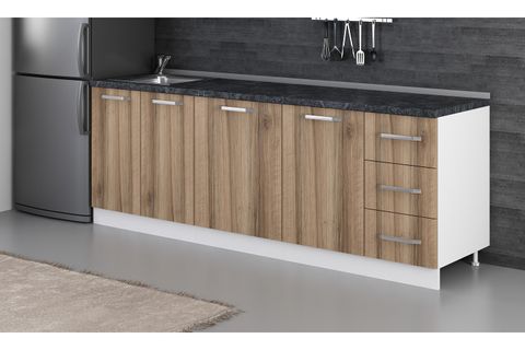 MİNAR 230 CM MUTFAK DOLABI BEYAZ DORE 230-D1-ALT MODÜL