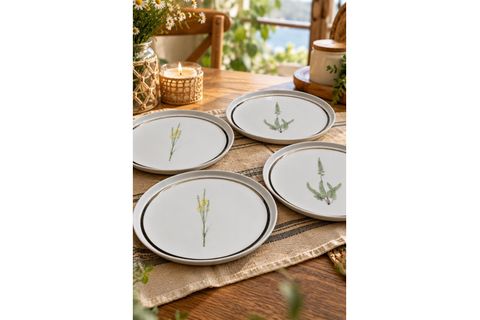 PORLAND BOTANİCAL 21CM 4'LÜ PASTA TAKIMI