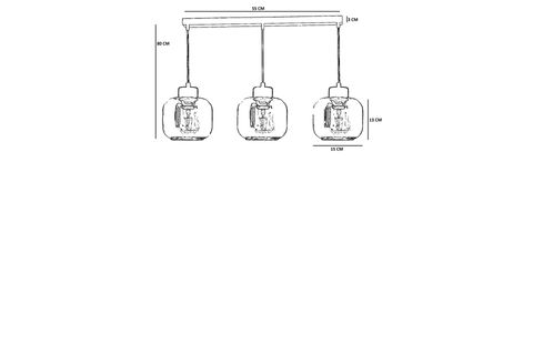 PARLA ÜÇLÜ SIRALI ESKİTME BAL CAMLI SARKIT