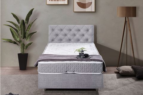 DOLCE BAZA VE BAŞLIK SETİ, AÇIK GRİ, 100X200