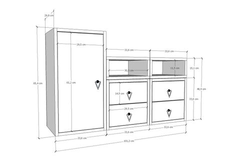 YUSUF KOMODİN, 4 ÇEKMECE 1 KAPAKLI, NRG-ÇŞFN-1002