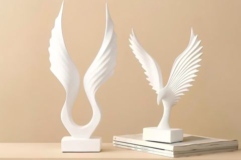 SOYUT KANAT ANKA KUŞU OBJE SET, BEYAZ