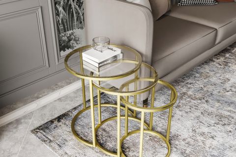 DEKOPORT MİLAS ZİGON SEHPA, GOLD ŞEFFAF