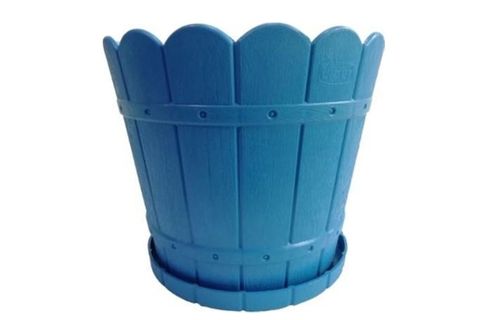 LİDER MAVİ SİYAH BALKON SAKSI VE ALTLIK KÜÇÜK 21X26 CM
