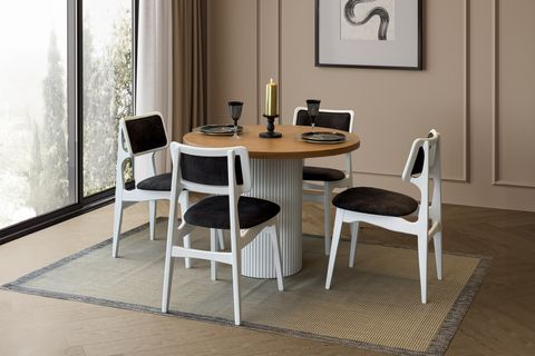 LİVONİ AHŞAP MASA TAKIMI, 90X90