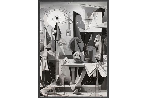 AHŞAP ÇERÇEVELİ BLACK AND WHITE TABLO SETİ, 50X70