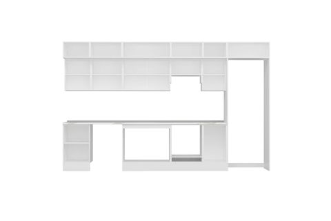 ALVİNKA 385X240 CM KLASİK MEBRAN MUTFAK DOLABI, MB E90S50S45 1 MEBRAN ANTRASİT SUNTALAM