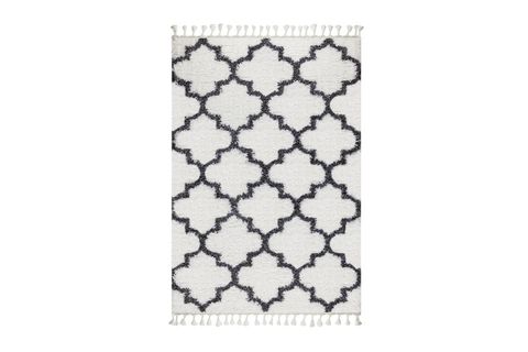 MARAKESH SHAGGY HALI 1573C, BEYAZ ANTRASİT, 200X290