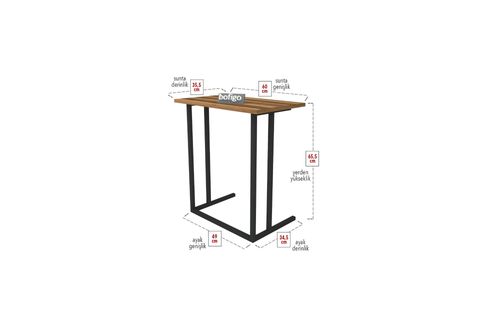 BOFİGO METAL AYAKLI LAPTOP SEHPASI, CEVİZ