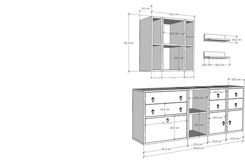 BK ÇOK AMAÇLI DOLAP, 6 ÇEKMECE 1 DÜŞER KAPAKLI, KBR