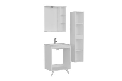 NİKA BANYO DOLABI 65CM AY2K 1K1A ETJ BOY BEYAZ ANTRASİT