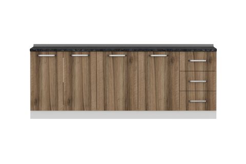 MİNAR 225 CM MUTFAK DOLABI BEYAZ DORE 225-D1-ALT MODÜL