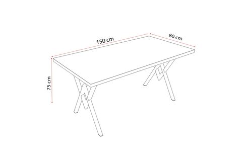 TREND MUTFAK MASA TAKIMI, ÇAM MASA KREM SANDALYE, 80X150