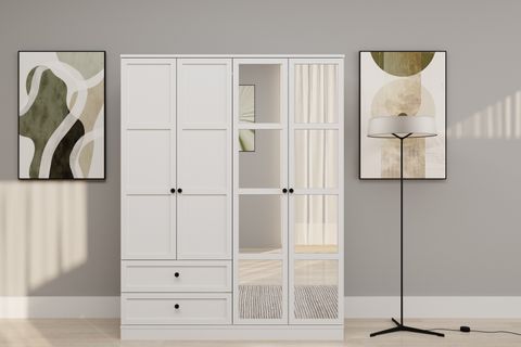 SMART GARDIROP, 4 KAPAKLI, 2 ÇEKMECELİ, 140X50X210 CM