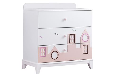 CİTY ŞİFONYER, PEMBE, 3 ÇEKMECELİ