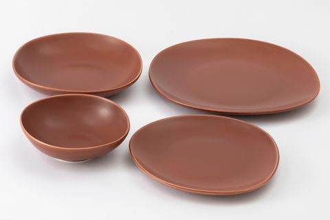 KİTCHEN ESSENTİALS STONEWARE MAT ÇUKUR YEMEK TABAĞI 22 CM, KİREMİT, ALTILI SET