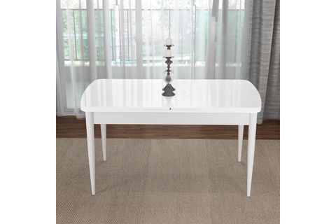 ROVENA MONA AÇILABİLİR MUTFAK MASASI TAKIMI 2172, BEYAZ DESEN, ANTRASİT, 132X80