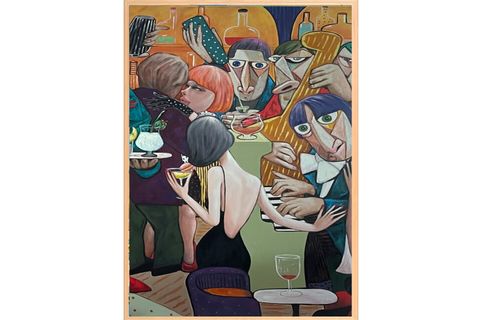AHŞAP ÇERÇEVELİ POP BAR TABLO TABLO SETİ, 50X70